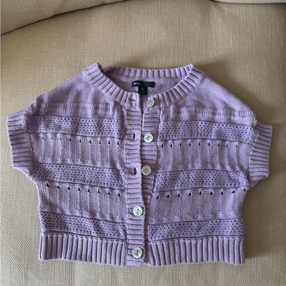 Gap Lavender Short Sleeve Knit Sweater